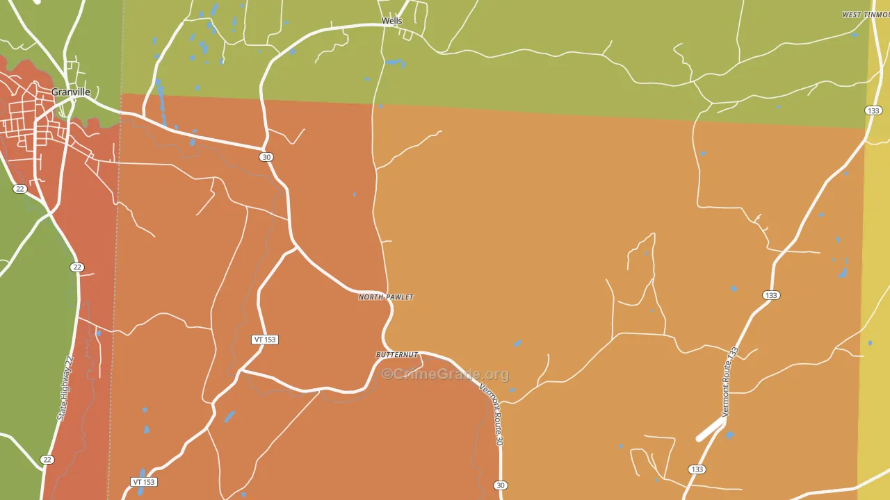 North Pawlet, VT Map of Drug-Related Crime Rates