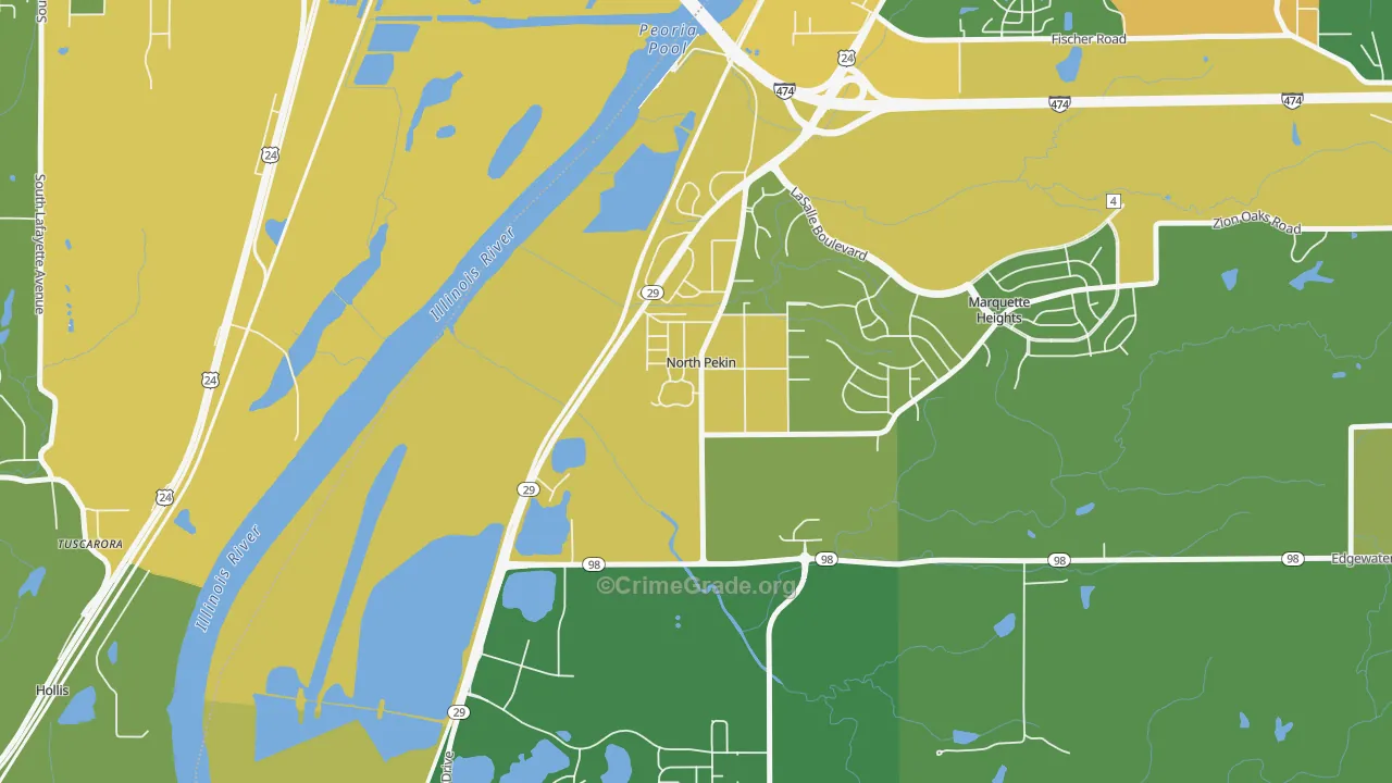 North Pekin, IL Map of Drug-Related Crime Rates