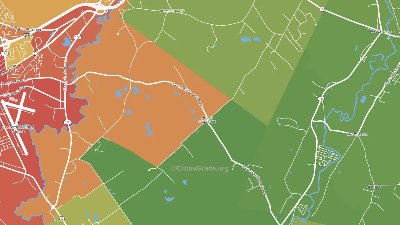North Pembroke, NH Map of Drug-Related Crime Rates
