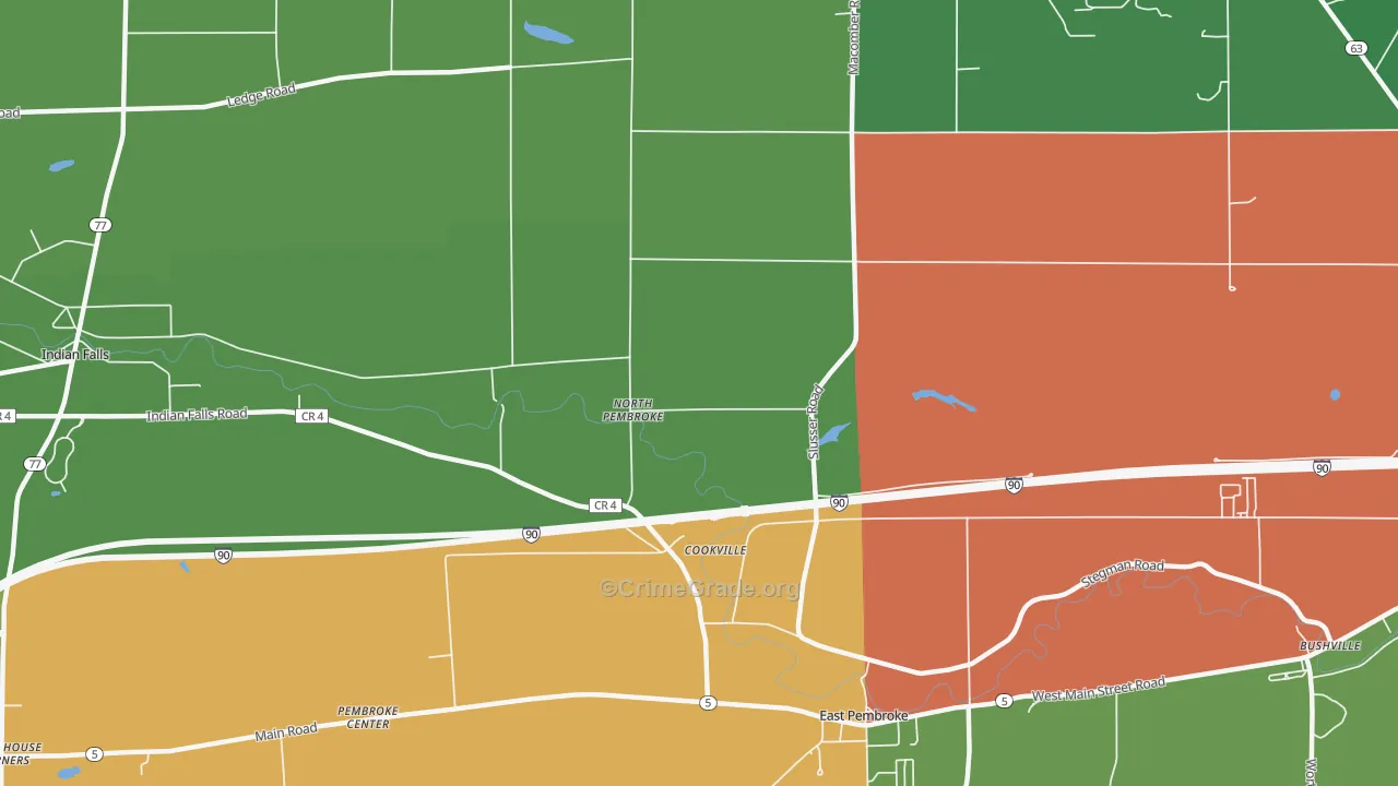 North Pembroke, NY Map of Drug-Related Crime Rates