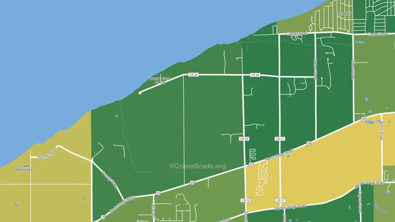 North Perry, OH Map of Drug-Related Crime Rates