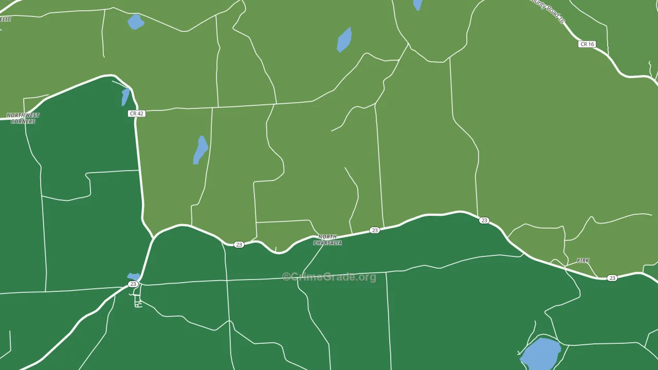 North Pharsalia, NY Map of Drug-Related Crime Rates