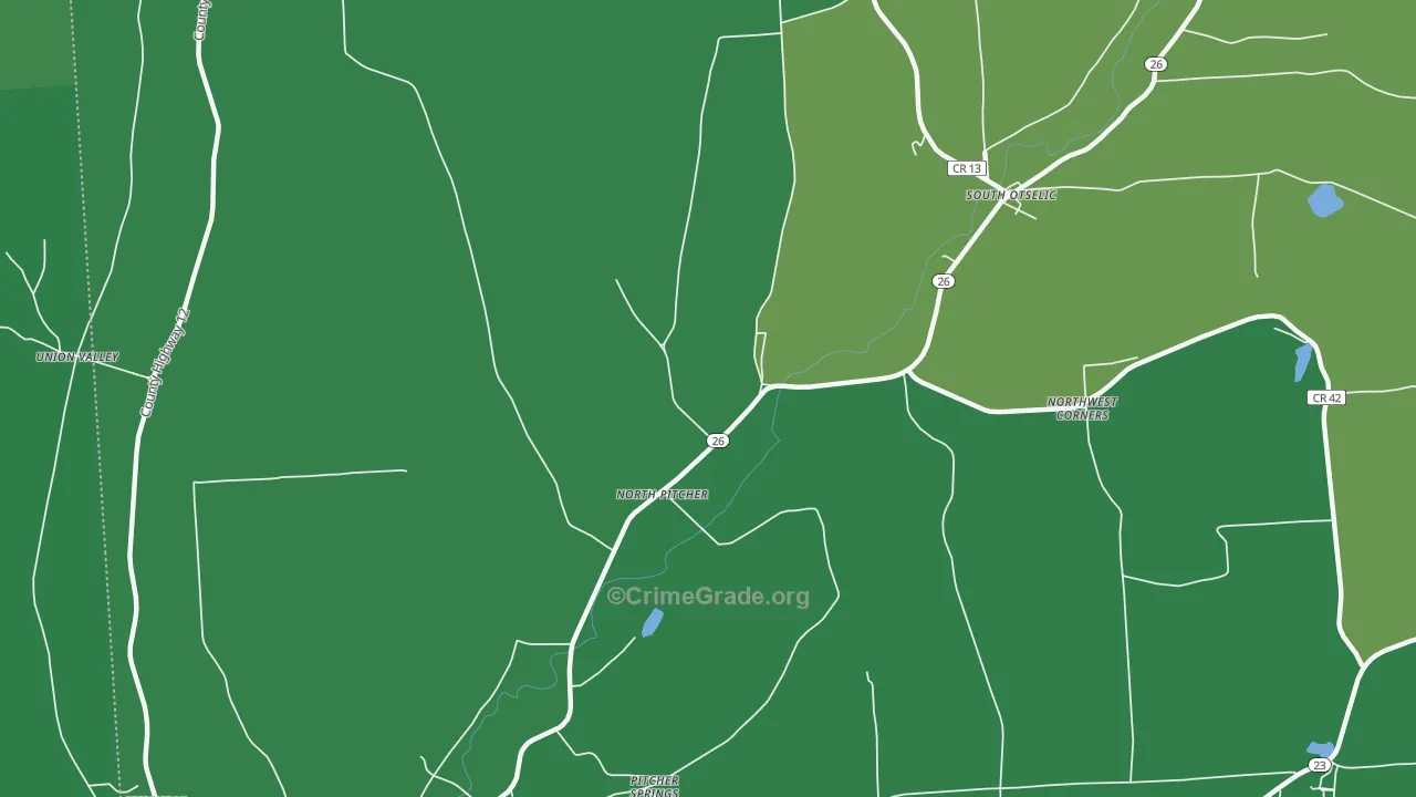 North Pitcher, NY Map of Drug-Related Crime Rates