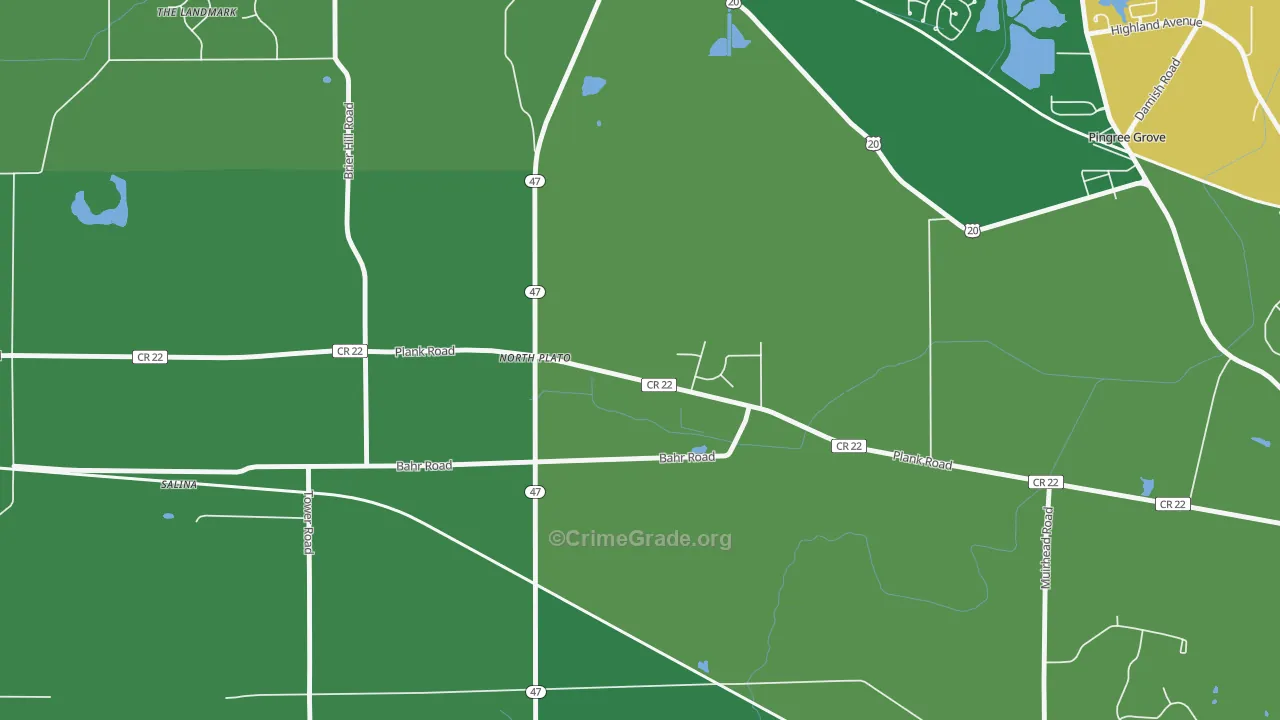 North Plato, IL Map of Drug-Related Crime Rates
