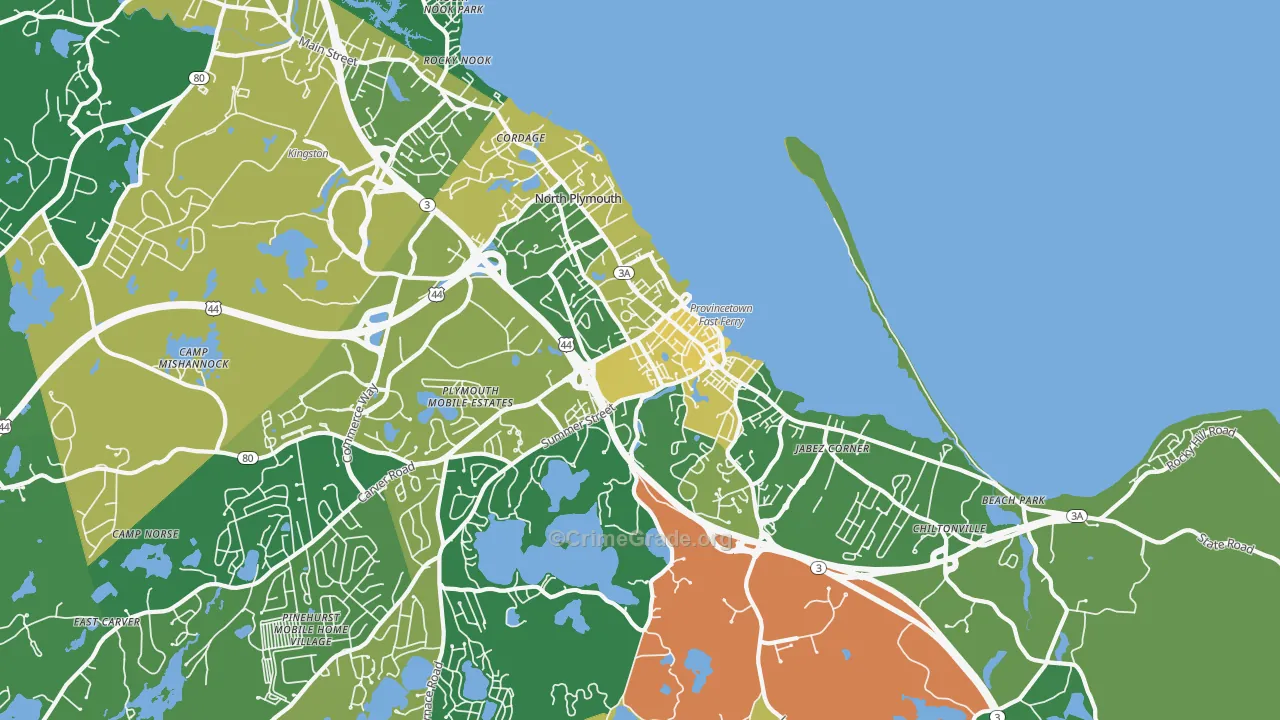 North Plymouth, Plymouth, MA Map of Drug-Related Crime Rates