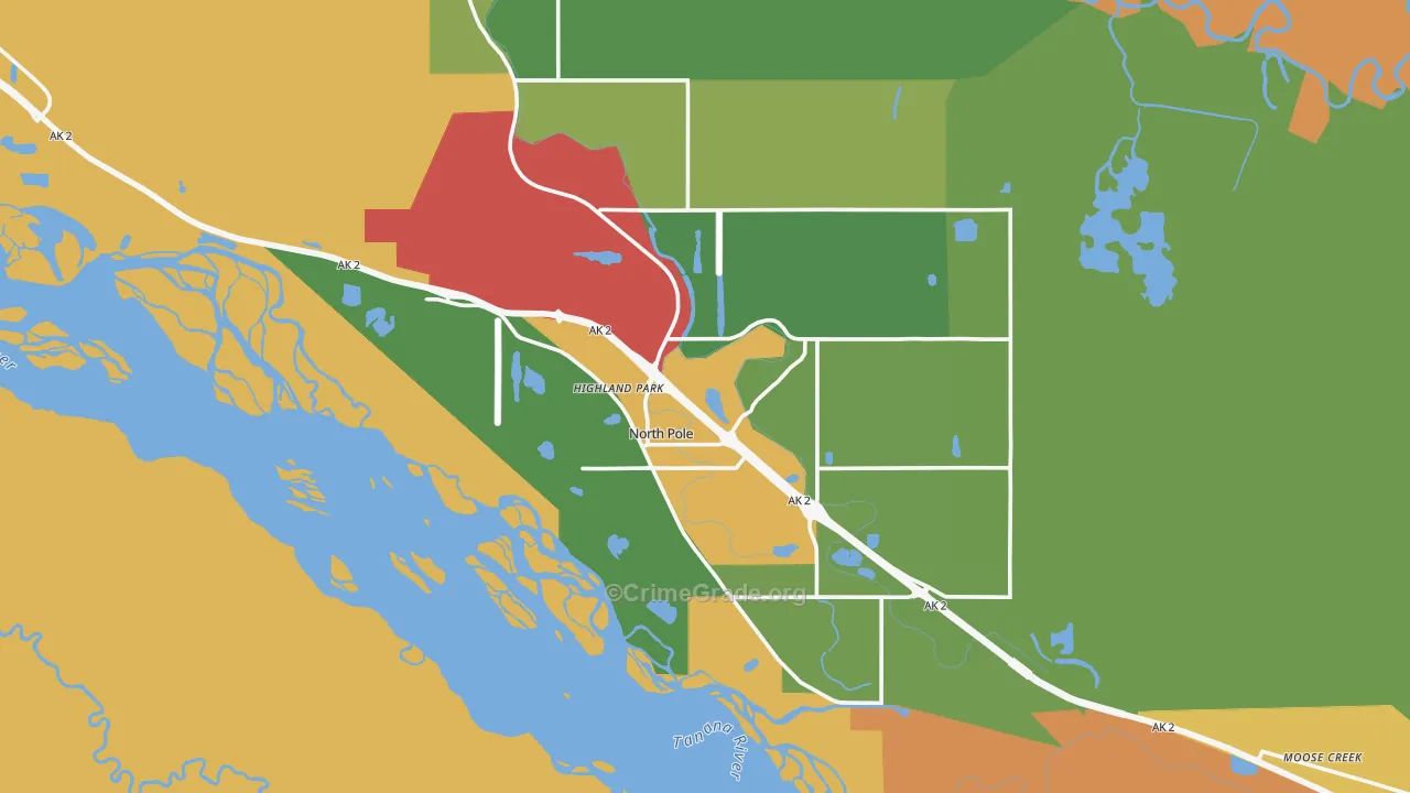 North Pole, AK Map of Drug-Related Crime Rates