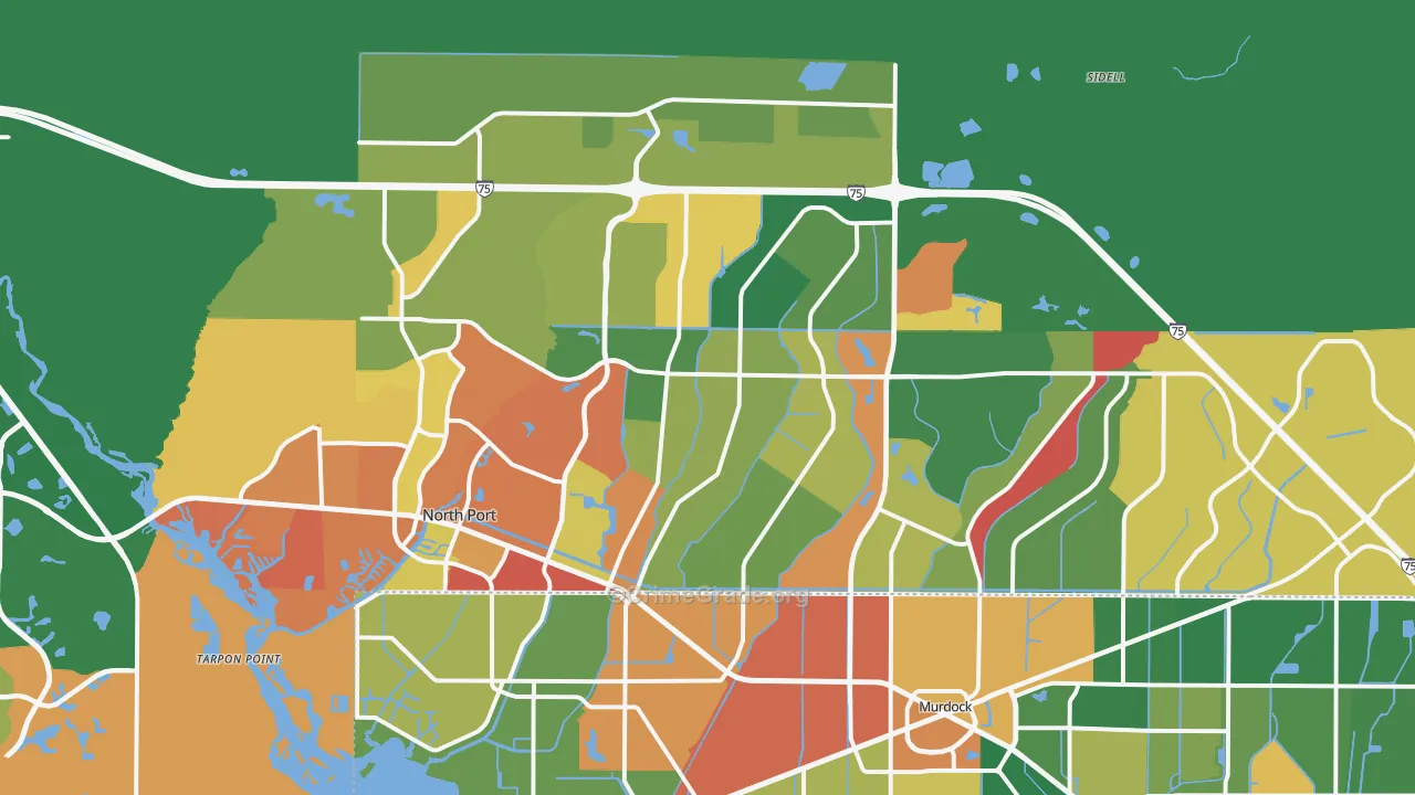 North Port, FL Map of Drug-Related Crime Rates