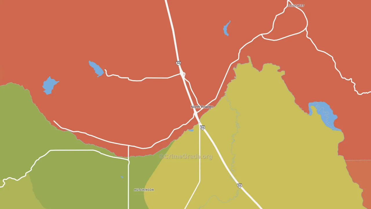 North Powder, OR Map of Drug-Related Crime Rates
