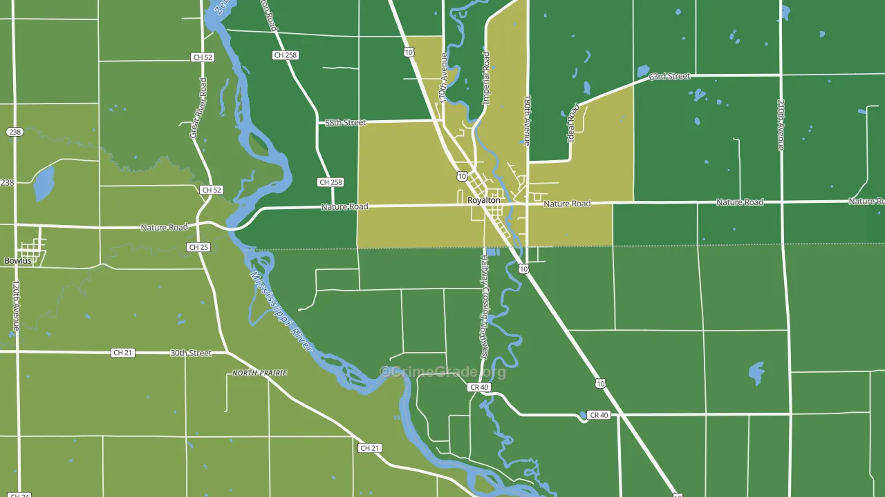 North Prairie, MN Map of Drug-Related Crime Rates