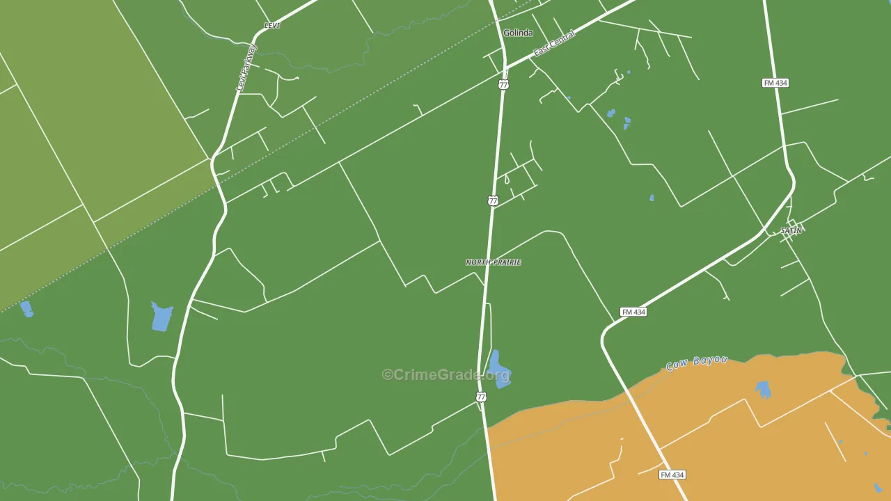 North Prairie, TX Map of Drug-Related Crime Rates