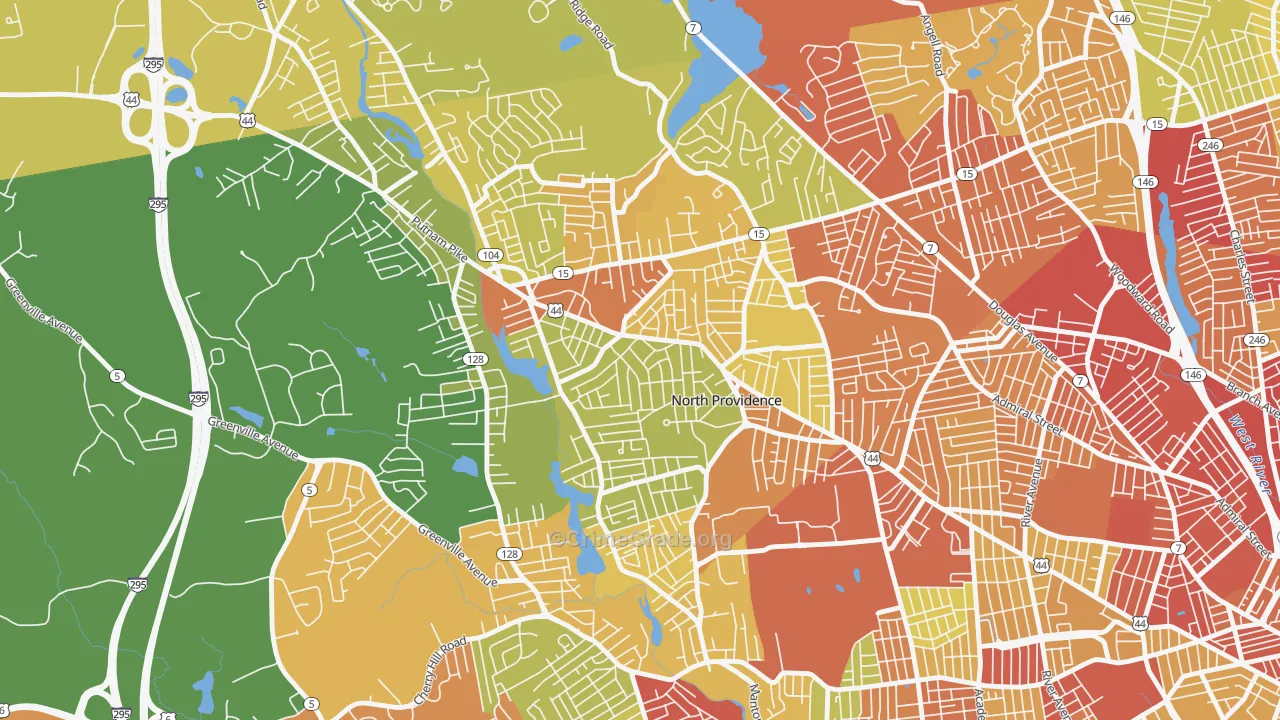 North Providence, RI Map of Drug-Related Crime Rates