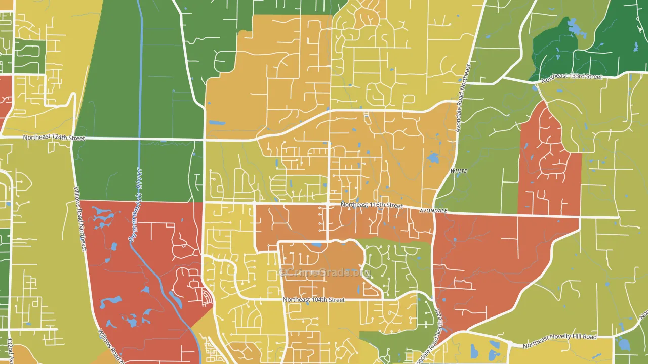 North Redmond, Redmond, WA Map of Drug-Related Crime Rates