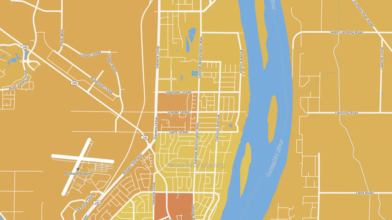 North Richland, Richland, WA Map of Drug-Related Crime Rates