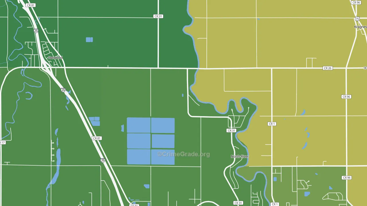North River, ND Map of Drug-Related Crime Rates