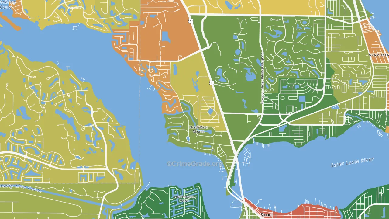 North River Shores, Stuart, FL Map of Drug-Related Crime Rates