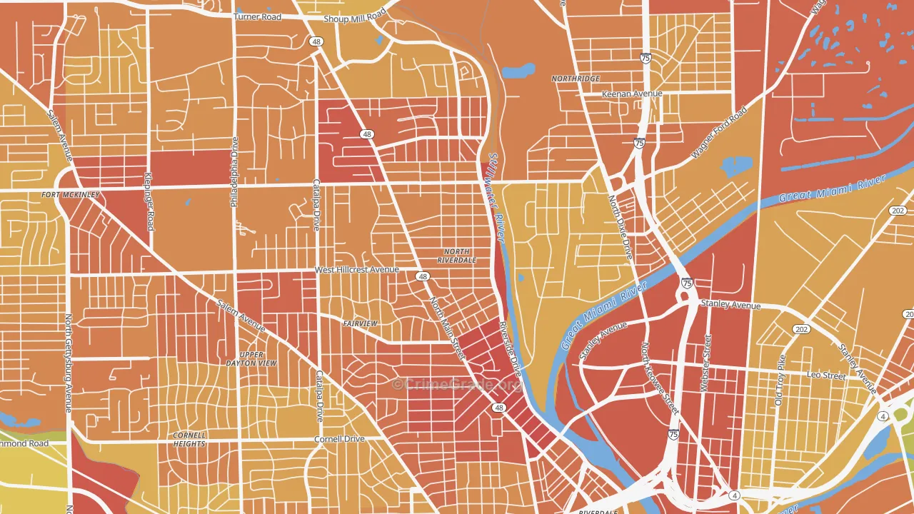 North Riverdale, Dayton, OH Map of Drug-Related Crime Rates