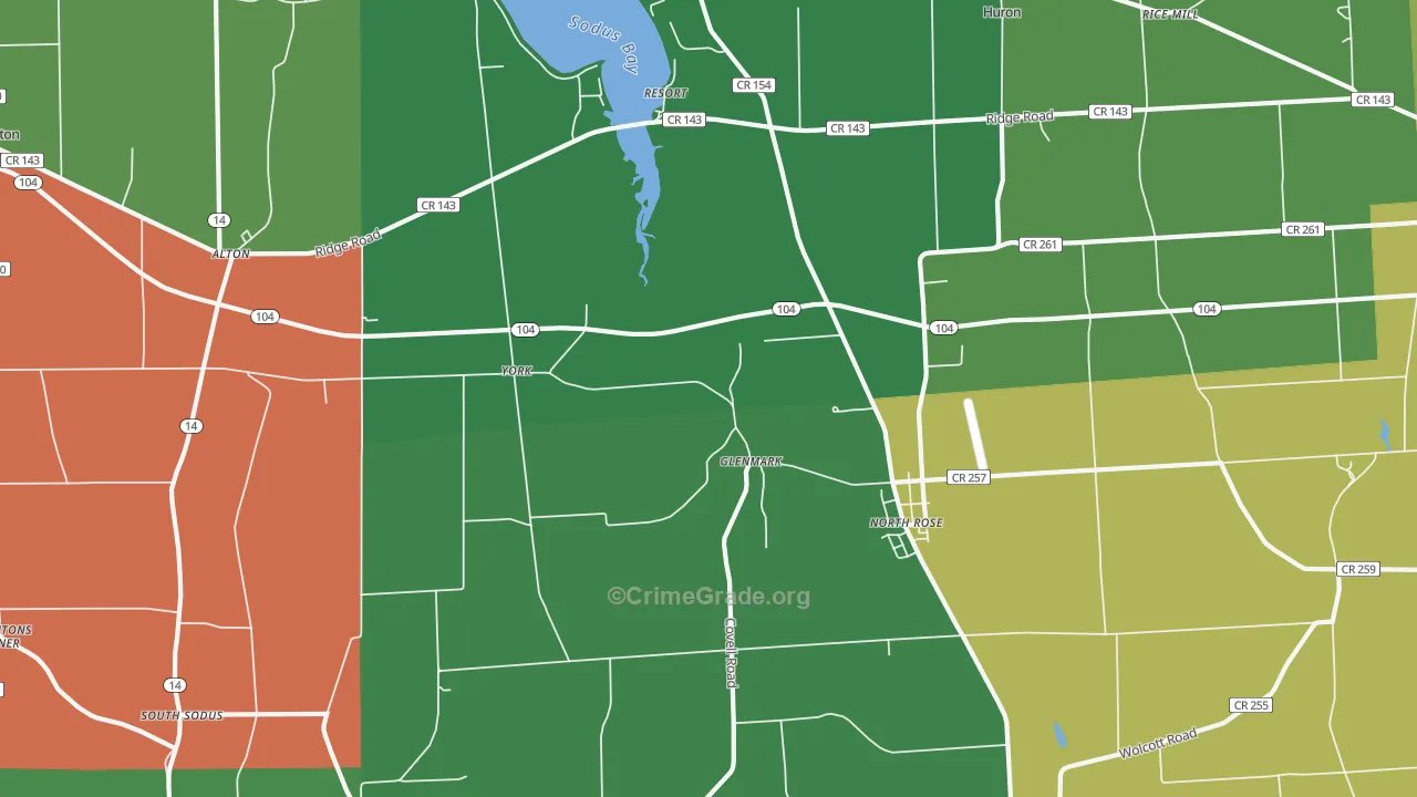 North Rose, NY Map of Drug-Related Crime Rates