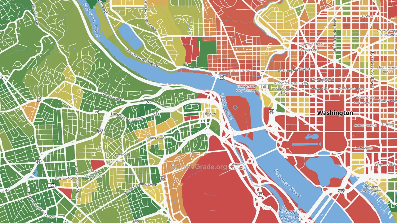 North Rosslyn, Arlington, VA Map of Drug-Related Crime Rates