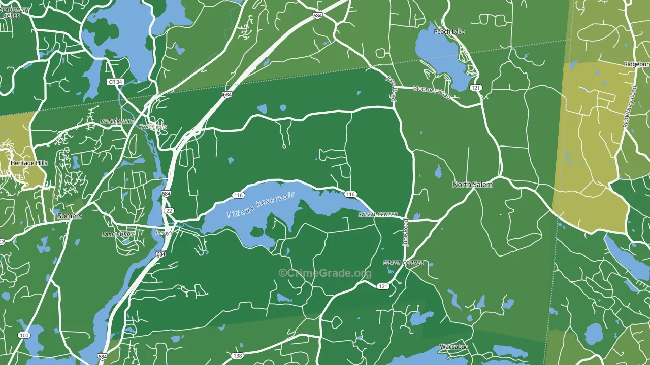 North Salem, NY Map of Drug-Related Crime Rates
