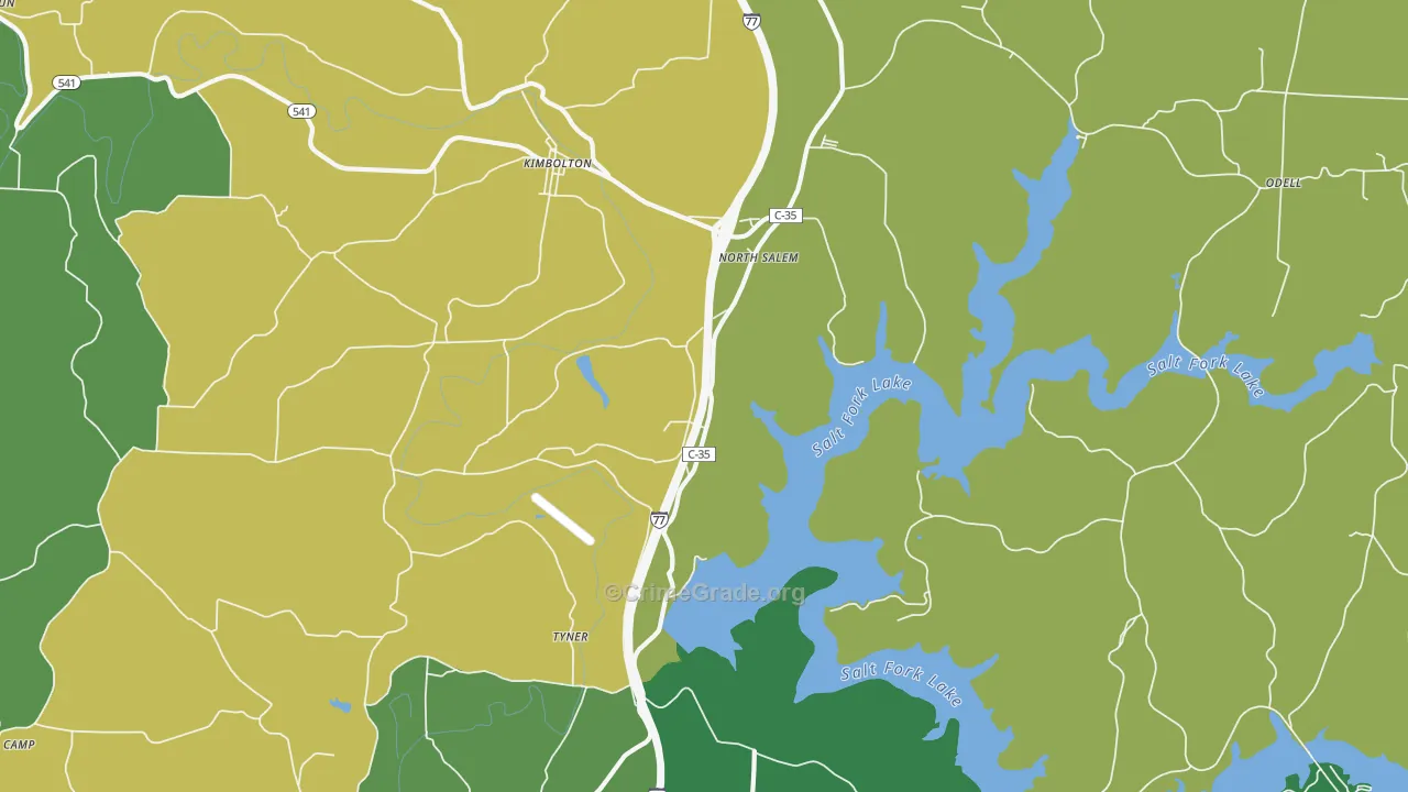 North Salem, OH Map of Drug-Related Crime Rates