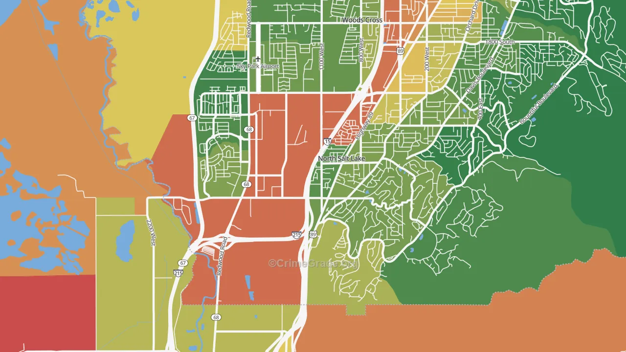 North Salt Lake, UT Map of Drug-Related Crime Rates