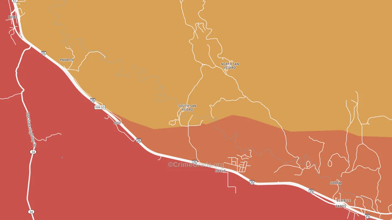 North San Ysidro, NM Map of Drug-Related Crime Rates