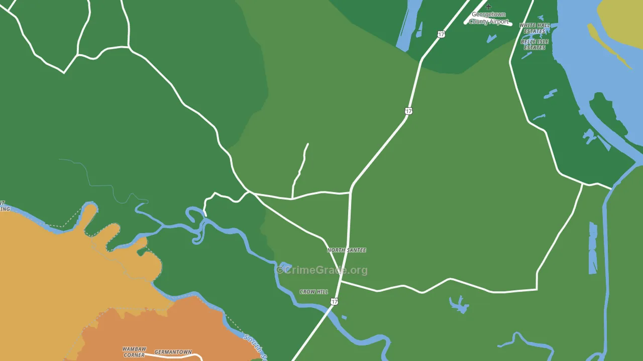 North Santee, SC Map of Drug-Related Crime Rates