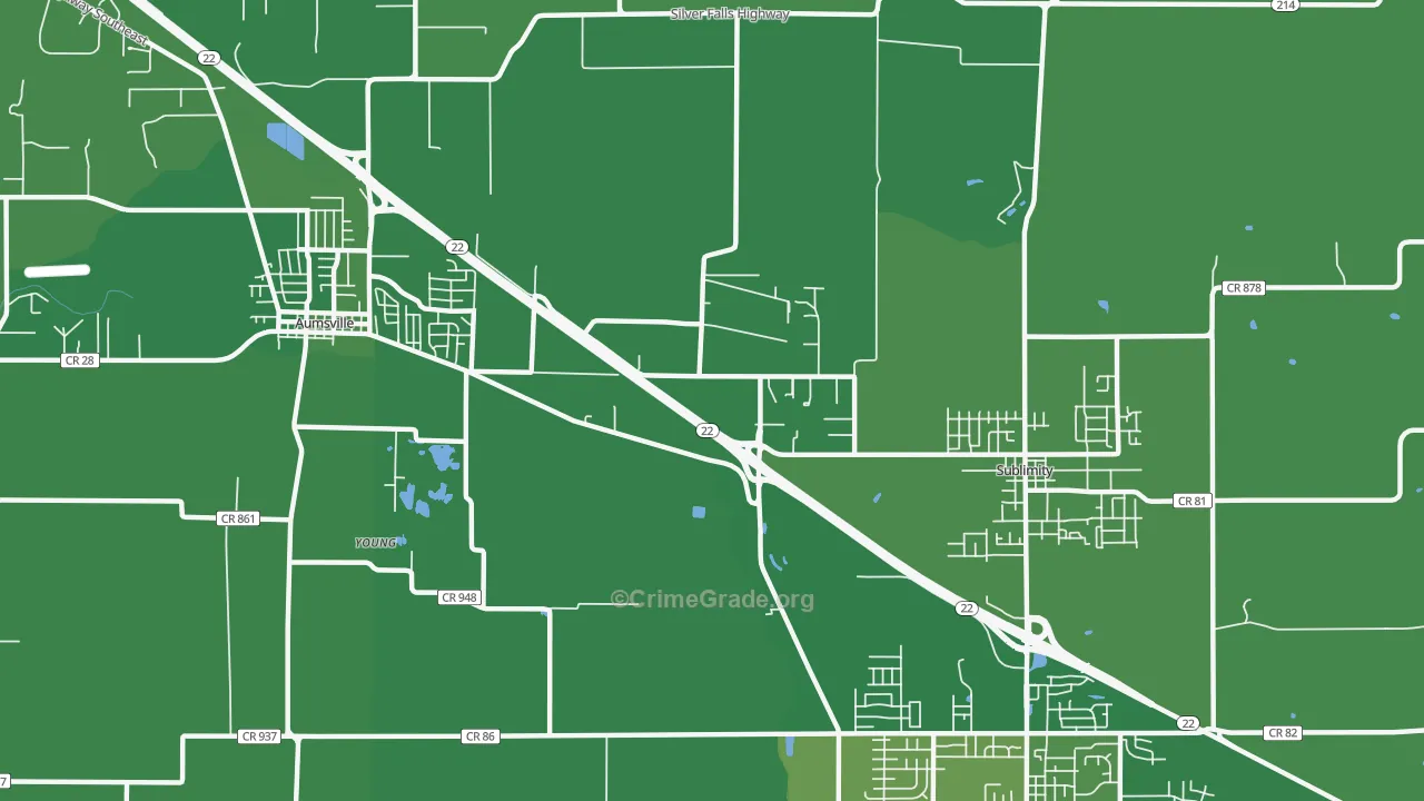 North Santiam, OR Map of Drug-Related Crime Rates