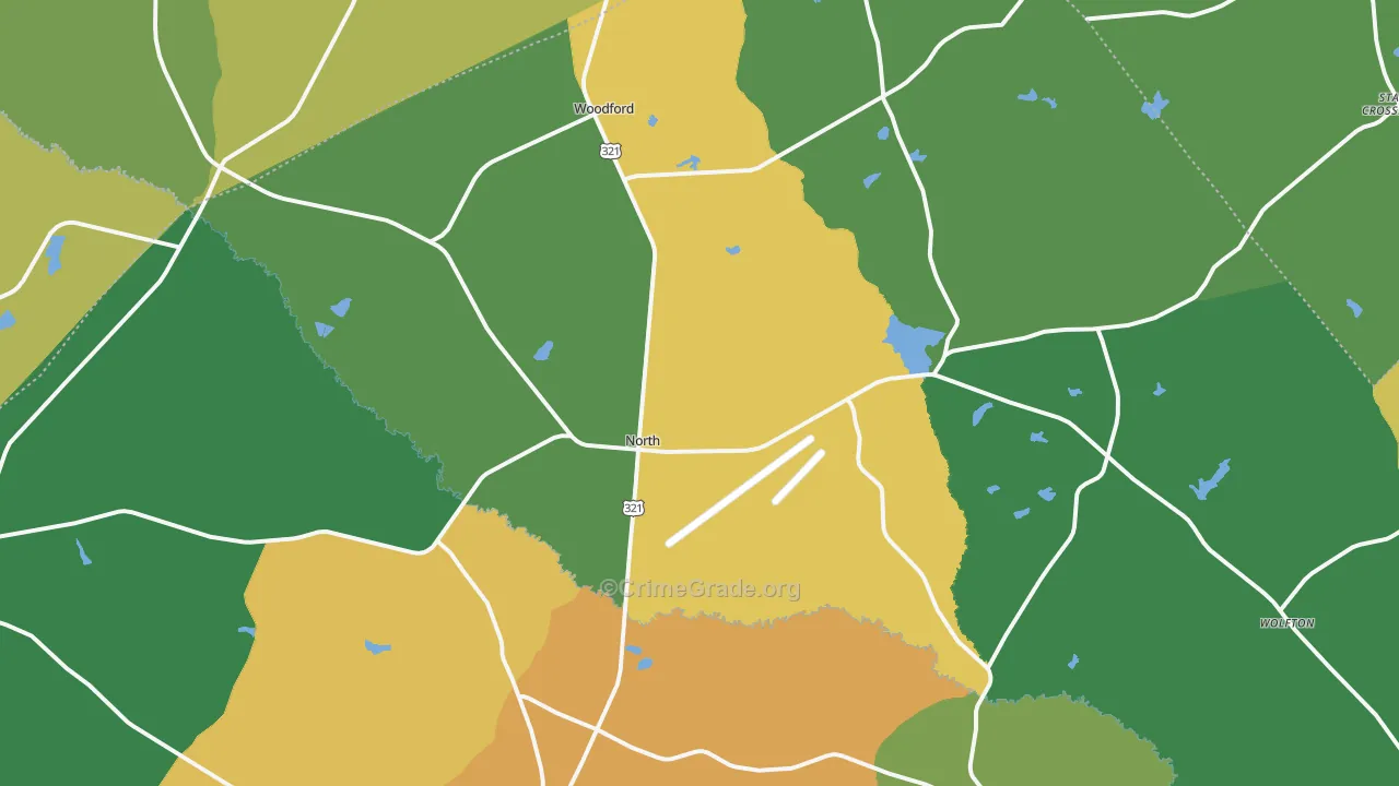 North, SC Map of Drug-Related Crime Rates