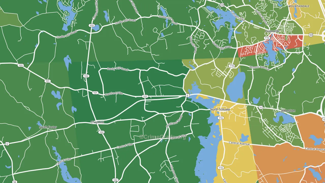 North Scituate, RI Map of Drug-Related Crime Rates