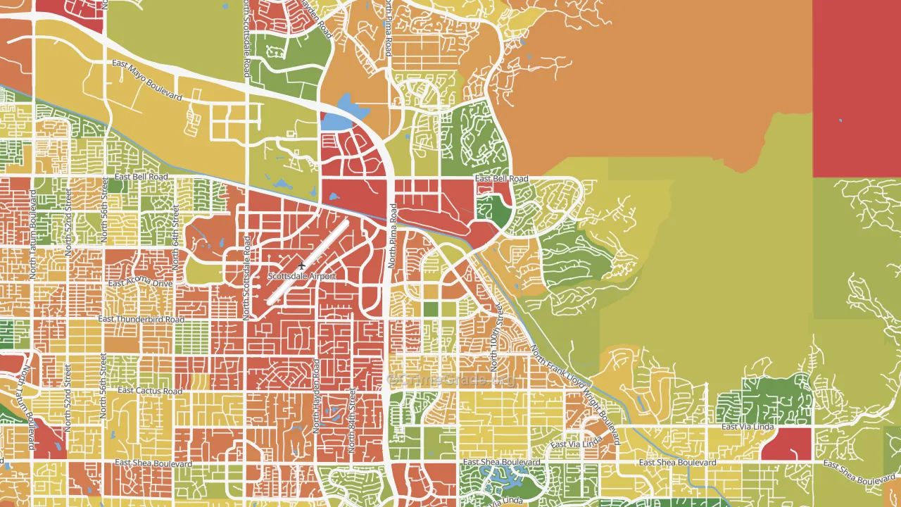 North Scottsdale, Scottsdale, AZ Map of Drug-Related Crime Rates