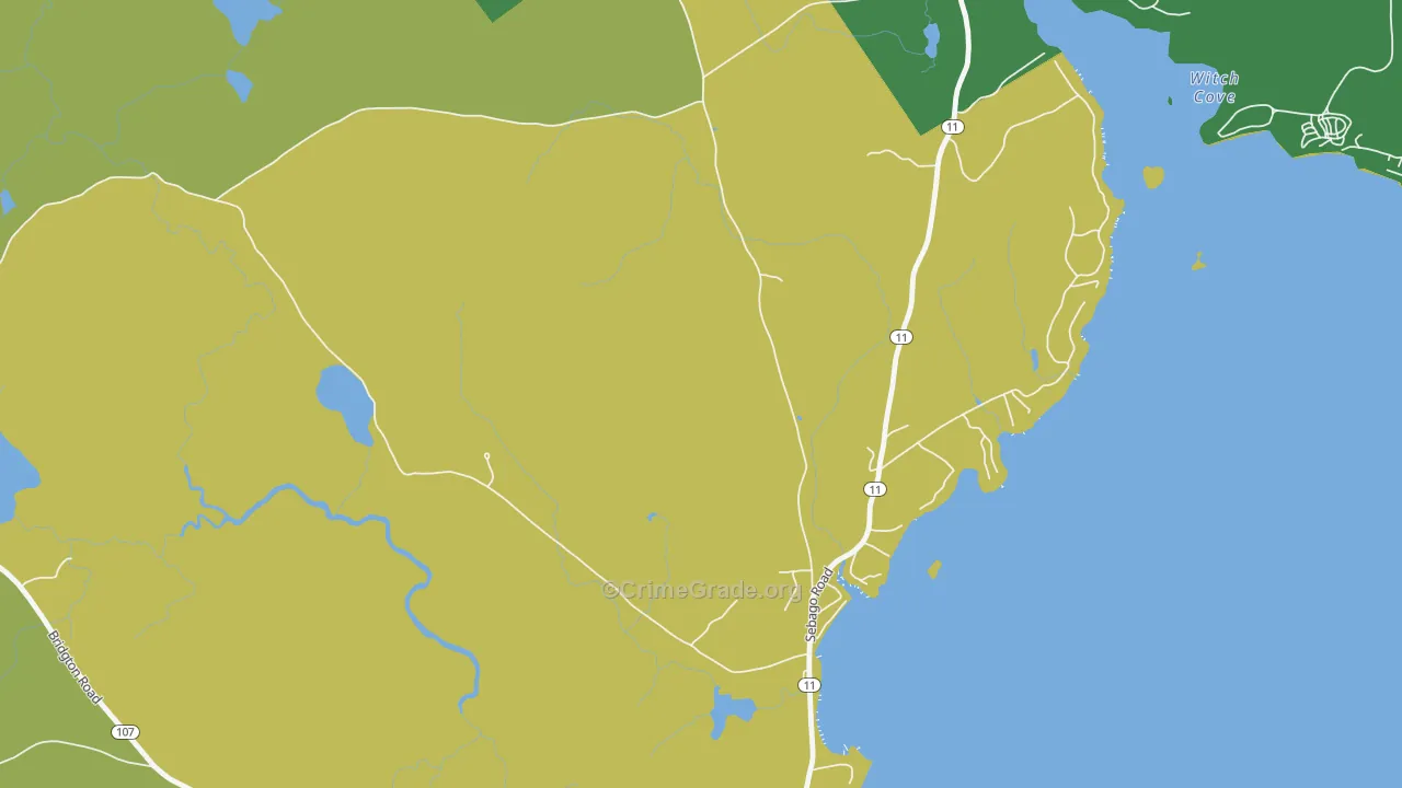 North Sebago, ME Map of Drug-Related Crime Rates