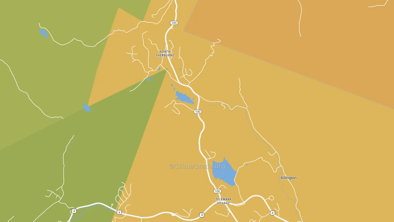 North Sherburne, VT Map of Drug-Related Crime Rates