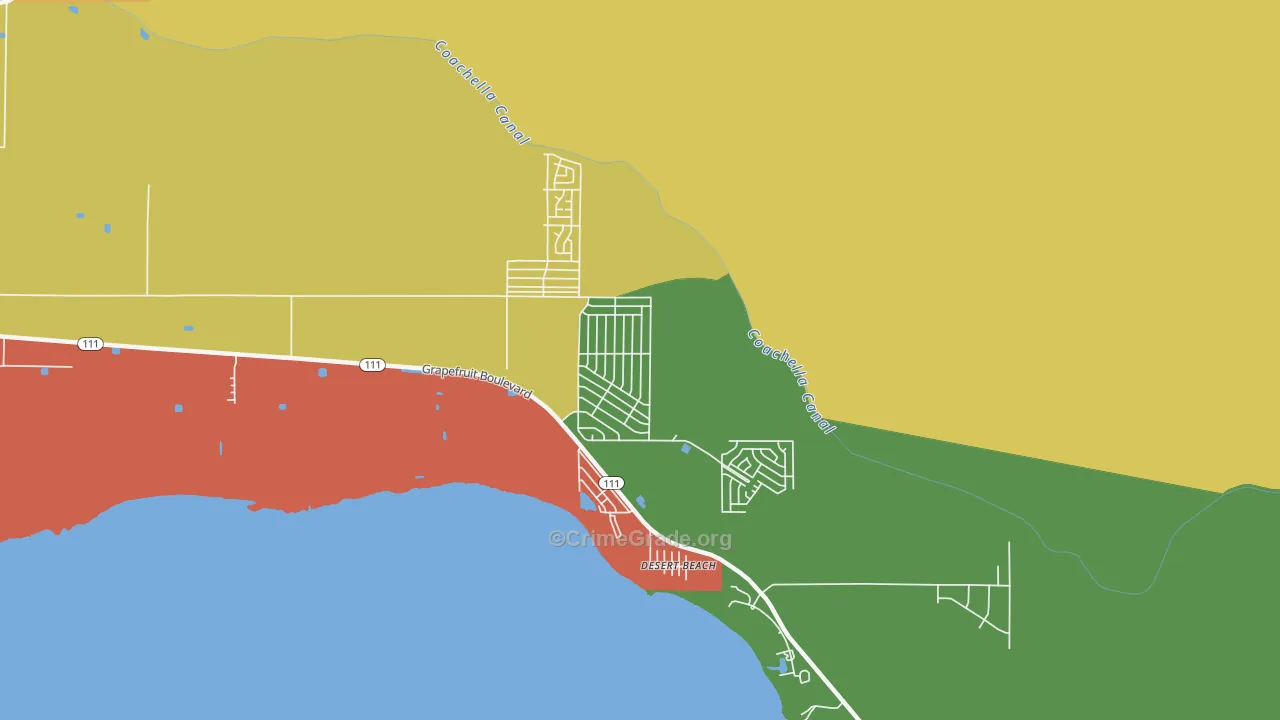 North Shore, CA Map of Drug-Related Crime Rates