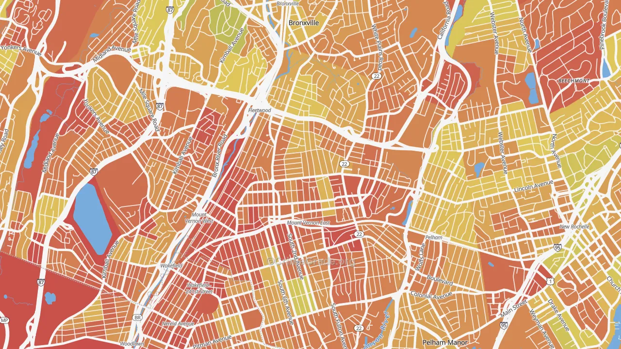 North Side, Mount Vernon, NY Map of Drug-Related Crime Rates