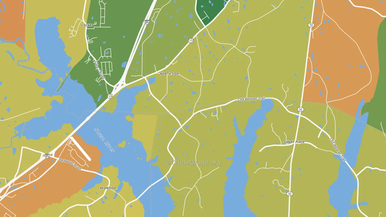 North Side, NC Map of Drug-Related Crime Rates