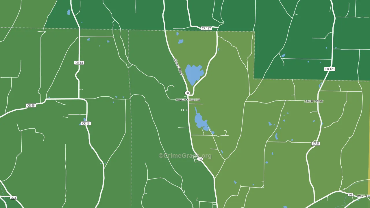 North Spencer, NY Map of Drug-Related Crime Rates