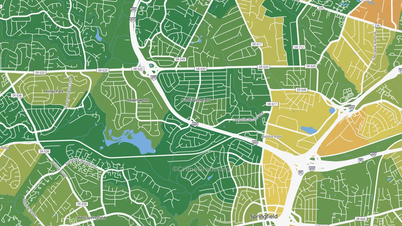 North Springfield, Springfield, VA Map of Drug-Related Crime Rates
