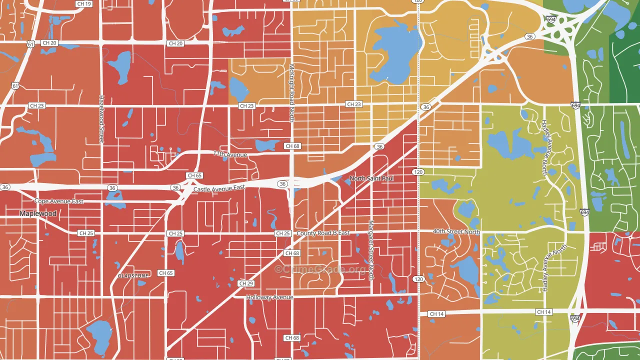 North St. Paul, MN Map of Drug-Related Crime Rates