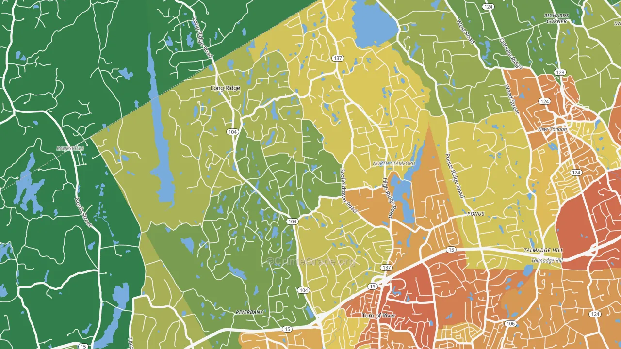 North Stamford, Stamford, CT Map of Drug-Related Crime Rates