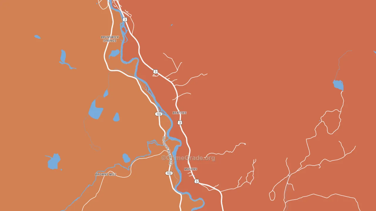 North Stratford, NH Map of Drug-Related Crime Rates