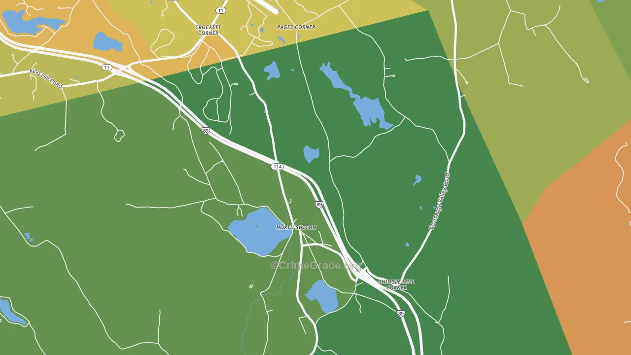 North Sutton, NH Map of Drug-Related Crime Rates