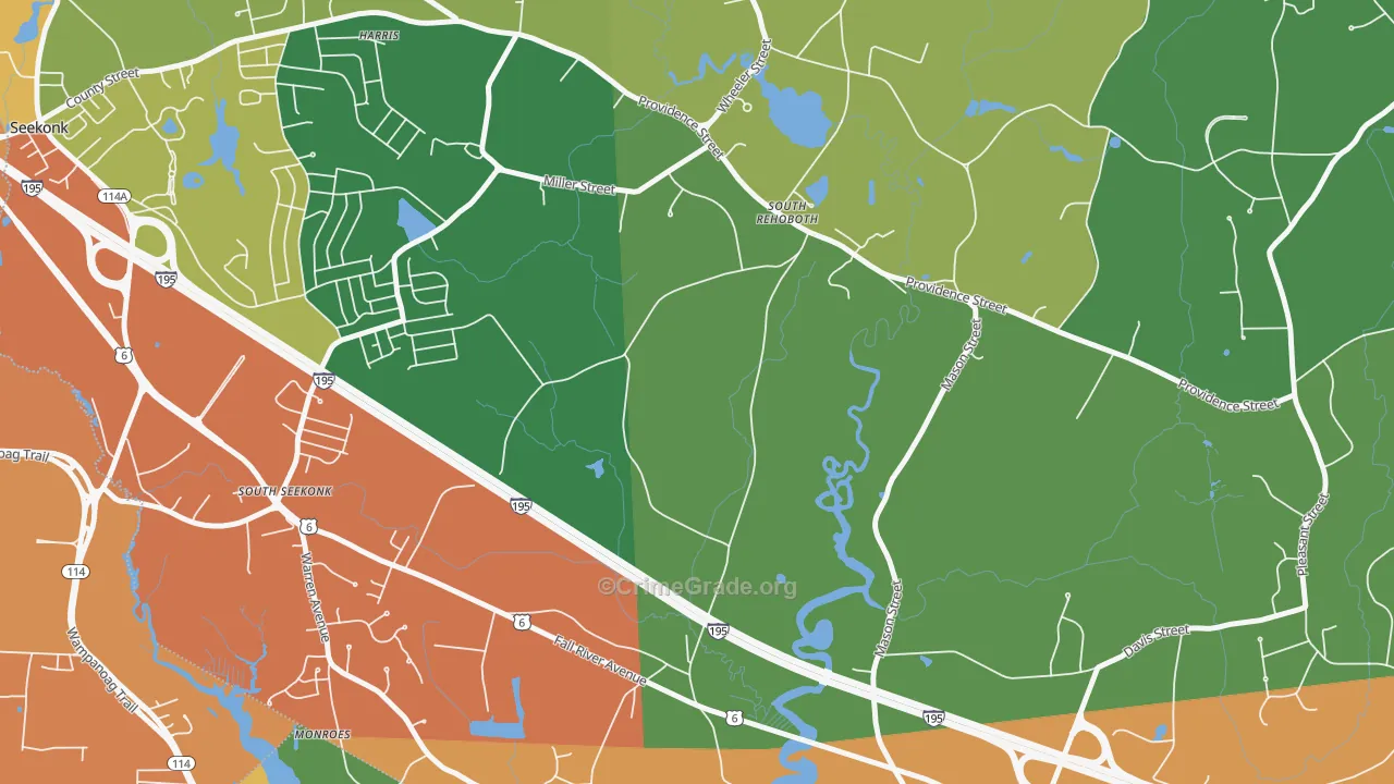 North Swansea, MA Map of Drug-Related Crime Rates