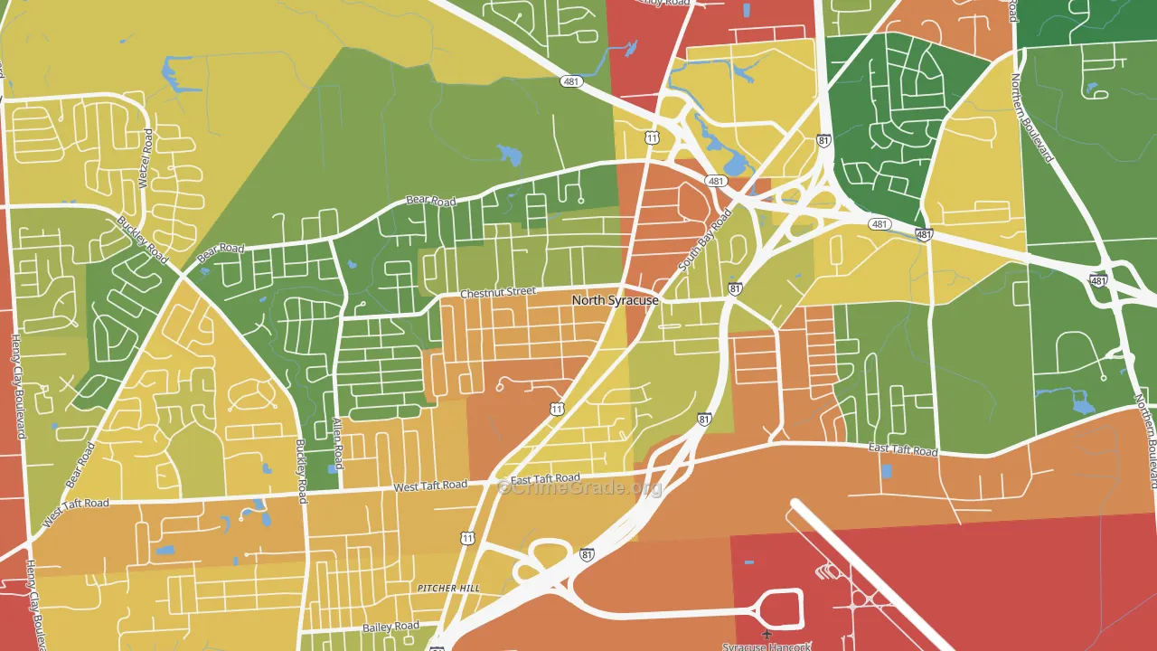 North Syracuse, NY Map of Drug-Related Crime Rates