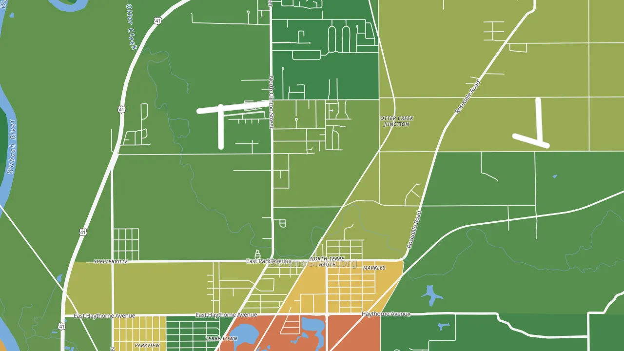 North Terre Haute, IN Map of Drug-Related Crime Rates