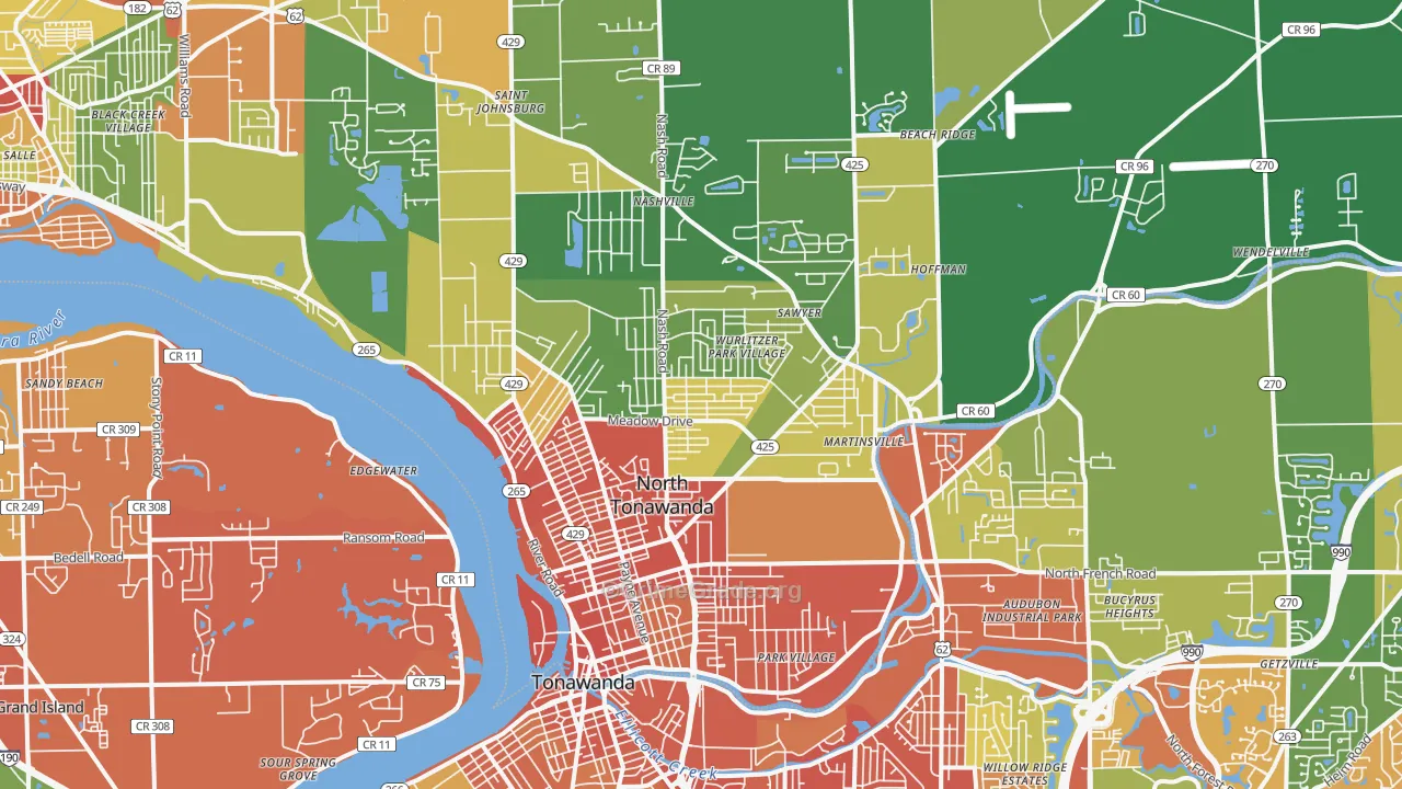 North Tonawanda, NY Map of Drug-Related Crime Rates