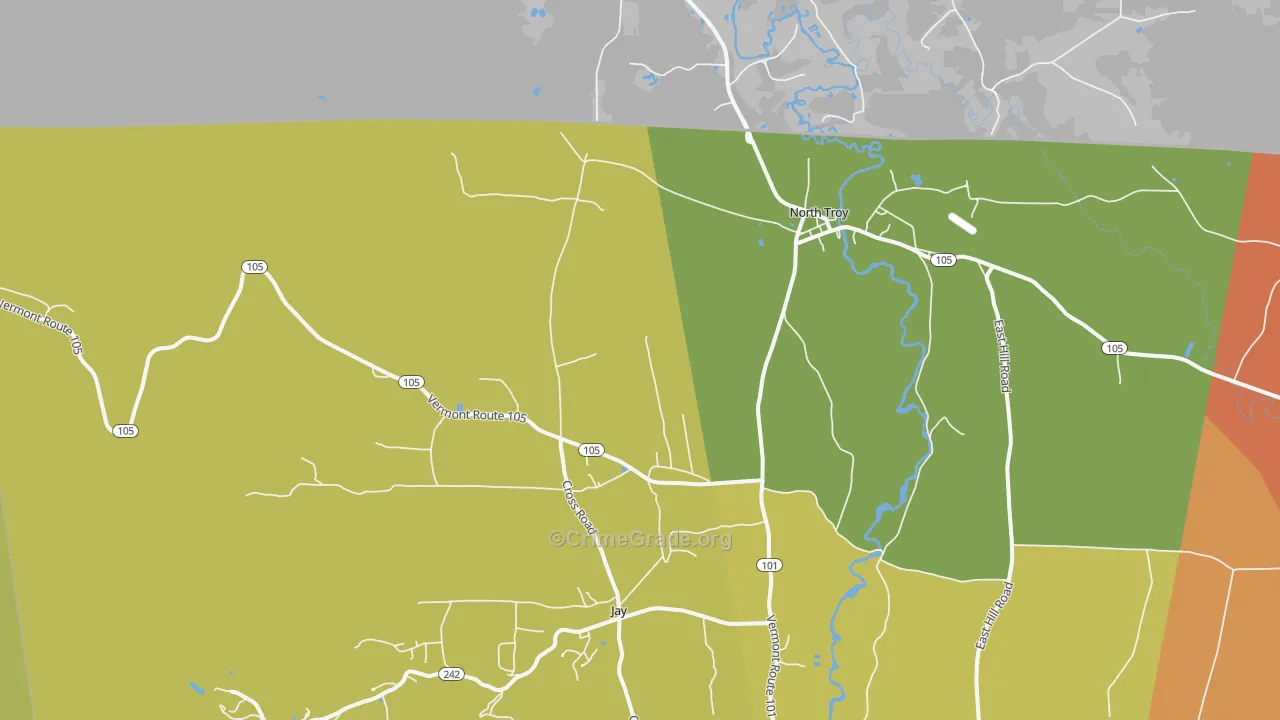 North Troy, VT Map of Drug-Related Crime Rates