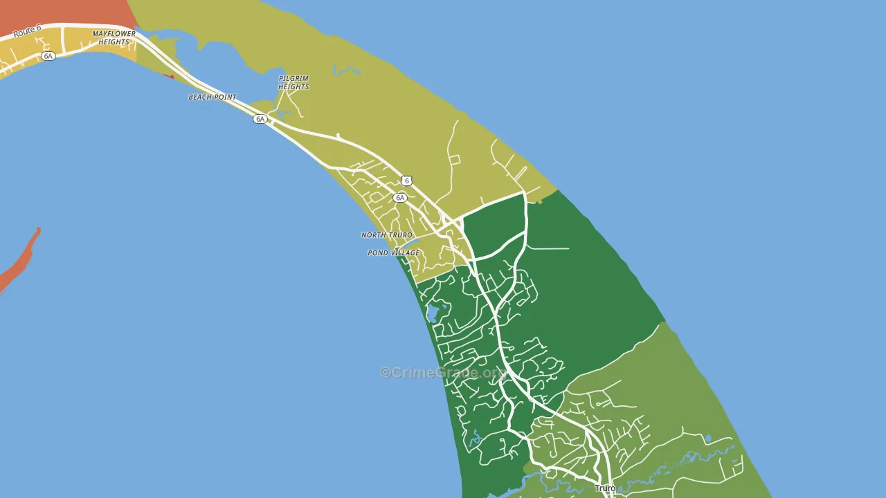 North Truro, MA Map of Drug-Related Crime Rates