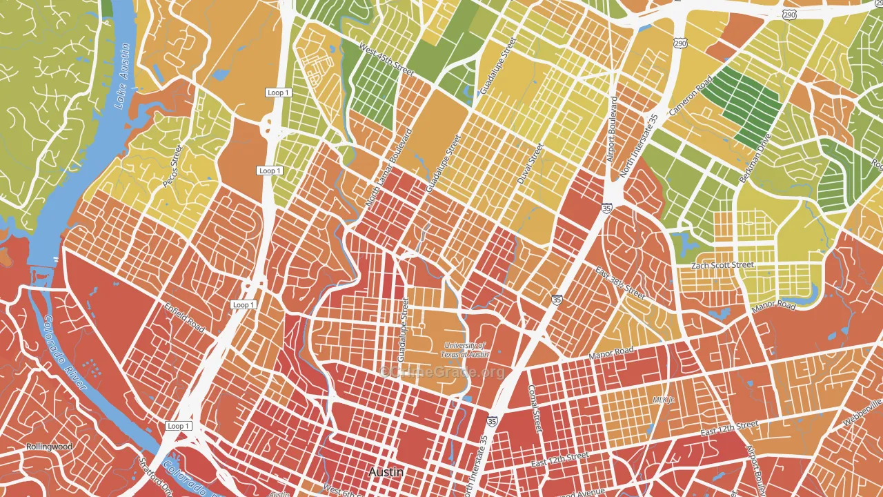 North University, Austin, TX Map of Drug-Related Crime Rates