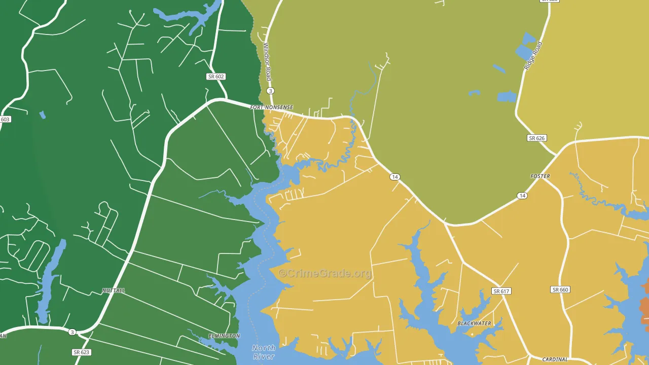 North, VA Map of Drug-Related Crime Rates